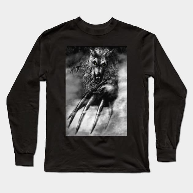 Werewolf Long Sleeve T-Shirt by DougSQ